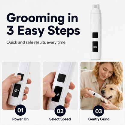 Electric Pet Nail Grinder with LED Power Display Pawora
